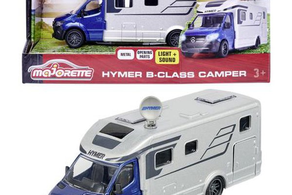 Rulota Majorette - Hymer B-Class Camper, scara 1:40, 19 cm, cu lumini si sunete