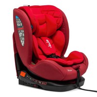 Scaun Auto pentru bebelusi si copii Juju Total 360 i-Size, 40-150 cm, 0-12 ani, ISOFIX cu Top Tether, rotativ 360 grade, pozitie de somn, spatar reglabil in 4 pozitii, tetiera reglabila, husa detasabila si lavabila, Rosu - 1