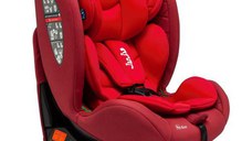 Scaun Auto pentru bebelusi si copii Juju Total 360 i-Size, 40-150 cm, 0-12 ani, ISOFIX cu Top Tether, rotativ 360 grade, pozitie de somn, spatar reglabil in 4 pozitii, tetiera reglabila, husa detasabila si lavabila, Rosu