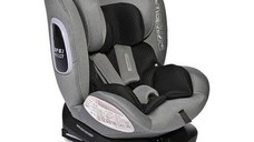Scaun auto pentru copii Lorelli Phoenix Grey Jasper, i-Size, Isofix, rotativ 360 grade, 0 luni-12 ani, 40-150 cm, pozitie de somn, protectie laterala in caz de impact, avertizare sonora cand centurile scaunului auto sunt decuplate