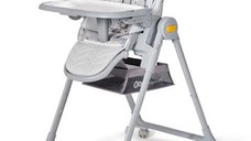 Scaun de masa KinderKraft, Otel/Piele ecologica, 0-3 ani, 15 kg, Gri