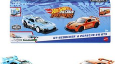 Set 2 masinute metalice Hot Wheels Pull Back- Gt-Scorcher si Porsche 911 Gt3 1:43