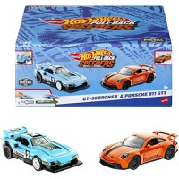 Set 2 masinute metalice Hot Wheels Pull Back- Gt-Scorcher si Porsche 911 Gt3 1:43 - 1
