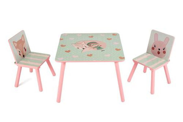 Set 2 scaune +birou Pink Forest, U-grow