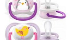 Set 2 suzete ortodontice Philips-Avent SCF080/06, Ultra Air, 0-6 Luni (Mov)