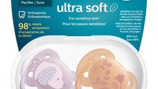 Set 2 suzete Philips-Avent SCF091/18, ultra soft 6-18 luni, Ortodontice, fara BPA, Flori/Catelus