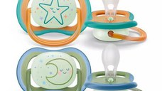Set 2 suzete Philips Avent SCF376/23, Ultra air Night Time, 18 luni+