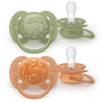 Set 2 suzete Philips Avent Ultra Soft SCF093/06, cu disc flexibil, pentru pielea sensibila a bebelusului, ortodontice, fara BPA, 18 luni+ - 1