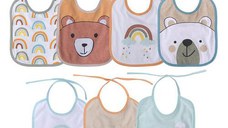 Set 7 bavete bumbac si peva, Lorelli, 23 X 20 cm, inchidere cu snur, Unisex