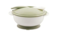 Set castron cu ventuza Lorelli, capac si lingurita, Mint Green