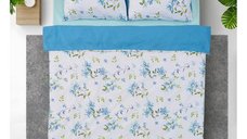 Set lenjerie de pat Heinner HR-DBL132-ELS, 4 piese, Albastru elegant