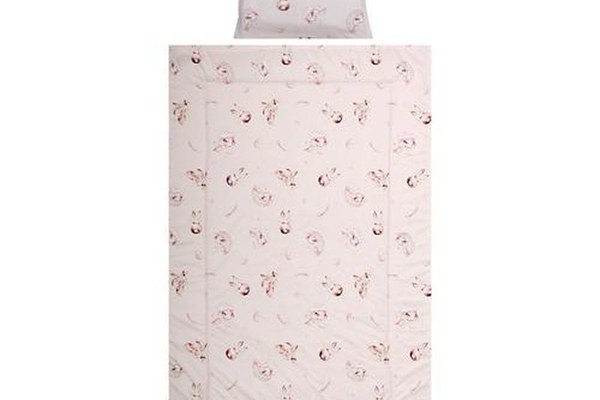 Set lenjerie pat 3 piese Lorelli Cosy Bunnies Beige, bumbac ranforce
