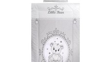 Set lenjerie pat 3 piese Lorelli Cosy  Little Bear Grey, bumbac ranforce, lavabil 30°C