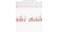 Set lenjerie pat 3 piese Lorelli Cosy Train Grey, bumbac ranforce, 0-3 luni