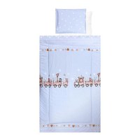 Set lenjerie pat 4 piese Lorelli Train Blue, bumbac ranforce, 70 x 140 cm, 60 x 120 cm - 1
