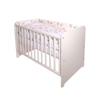 Set lenjerie pat 60 x 120 cm Lorelli Smile Beige Bunnies, 10 piese, bumbac ranforce - 1