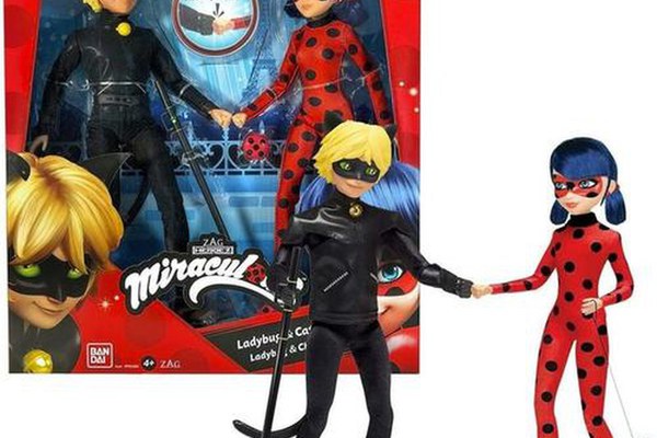 Set papusi Miraculous  Playmates Ladybug si Cat Noir, 27 cm