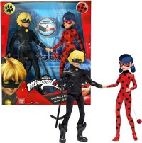 Set papusi Miraculous  Playmates Ladybug si Cat Noir, 27 cm - 1