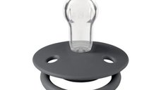 Suzeta BIBS De Lux cu Tetina Rotunda din Silicon, Marime Universala (0-3 Ani) - Iron
