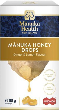 Bomboane miere de Manuka MGO 400+ (65g) (ghimbir si lamaie) - 2