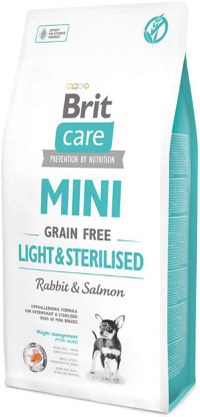 BRIT CARE Mini Grain Free Light& Sterilised Iepure şi Somon - 1