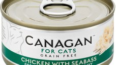 CANAGAN Conservă pentru pisici, cu Pui şi Biban de mare 75g