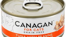 CANAGAN Conservă pentru pisici, cu Ton şi Creveţi 75g