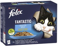 FELIX Fantastic Pachet plicuri pt pisici, cu Ton, Somon, Cod şi Cambulă 12x85g - 1