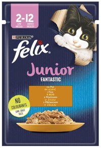 FELIX Fantastic Plic hrană umedă JUNIOR pentru pisicuţe, cu Pui 85g - 1