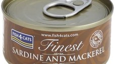FISH4CATS Finest Conservă pentru pisici, cu Sardine şi Macrou 70g