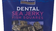 FISH4DOGS Dental Sea Recompensă pentru câini, pătrăţel din piele de peşte 115g