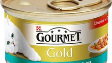 GOURMET Gold Conservă pentru pisici, cu Somon şi Pui, în sos 85g