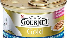 GOURMET Gold Conservă pentru pisici Double Pleasure cu Peşte şi Spanac 85g