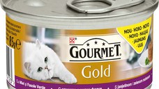 GOURMET Gold Conservă pentru pisici Savoury Cake cu Miel şi Fasole Verde 85g
