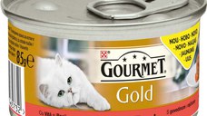 GOURMET Gold Conservă pentru pisici Savoury Cake cu Vită şi Roşii 85g