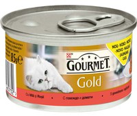 GOURMET Gold Conservă pentru pisici Savoury Cake cu Vită şi Roşii 85g - 1