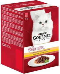 GOURMET Mon Petit Pachet plicuri pentru pisici, Curcan, Pui şi Raţă 6x50g - 1