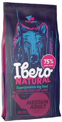 IBERO NATURAL Medium Adult pentru câini, cu porc iberic şi miel - 1