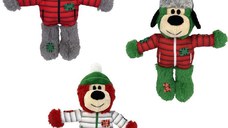 KONG Jucărie pentru câini, Ursuleţ, ediţie Crăciun, cu noduri, diverse modele