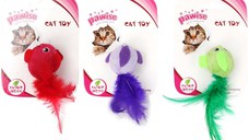 OUTLET PAWISE Jucărie pt pisici Pasăre cu Iarba pisicii, diverse culori, 15cm