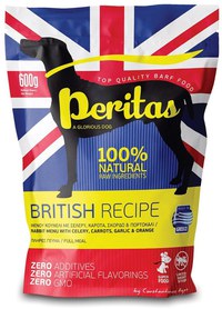 PERITAS Meniu Britanic, hrană crudă congelată pentru câini, Iepure 600g - 1