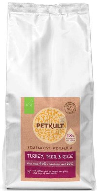 PETKULT Hrană semiumedă pentru câini Curcan, Căprioară şi Orez 5kg - 1