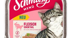 SCHMUSY Menu Tăviţă pentru pisici, cocktail de Carne 100g