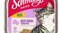 SCHMUSY Menu Tăviţă pentru pisici, cocktail din carne de Pasăre 100g