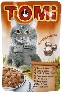 TOMI Plic hrană umedă pentru pisici, cu Gâscă şi Ficat 100g - 1