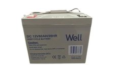 Acumulator plumb acid deep cycle Well 12V 80AH, terminal M8