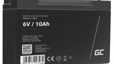 Acumulator plumb acid GreenCell 6V 10AH, terminal F1/T1, AGM16