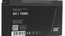 Acumulator plumb acid GreenCell 6V 10AH, terminal F1/T1, AGM16