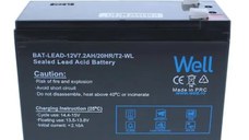 Acumulator plumb acid Well 12V 7.2AH, borne late, terminal T2