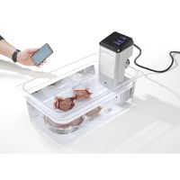 Aparat Sous-Vide Plus IPX7, Capacitate pana la 80L, 2200 KW, optiune conectare Wi-Fi la aplicatie Android sau IOS cu 600 retete preincarcate - 2